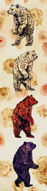 Free bear bookmarks for adults featuring four standing bears in a simple design
